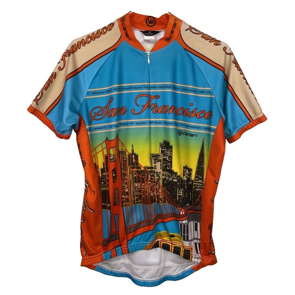 Canari Mens Cycling Jersey Small S San Francisco Bike Bicycle Short Sleeve Zip